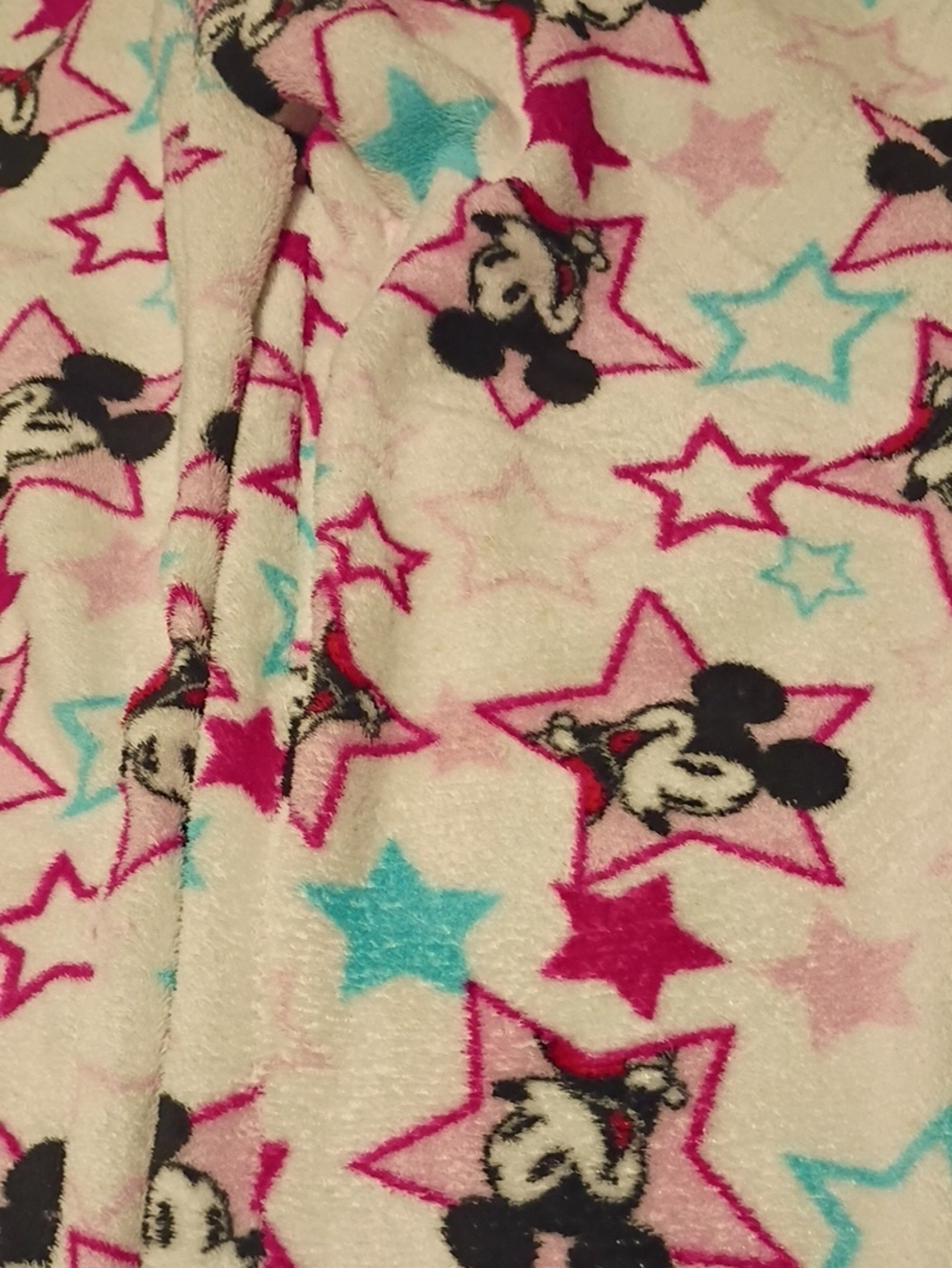 Disney Pink Minnie Mouse Star Fleece Pajama Pants Women's Large - Picture 2 of 3